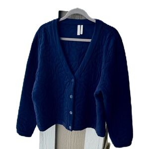 Quilted Navy Blue Jacket by Miiju x twik XL